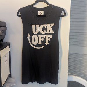 unif *uck off muscle tank top rare black size small
